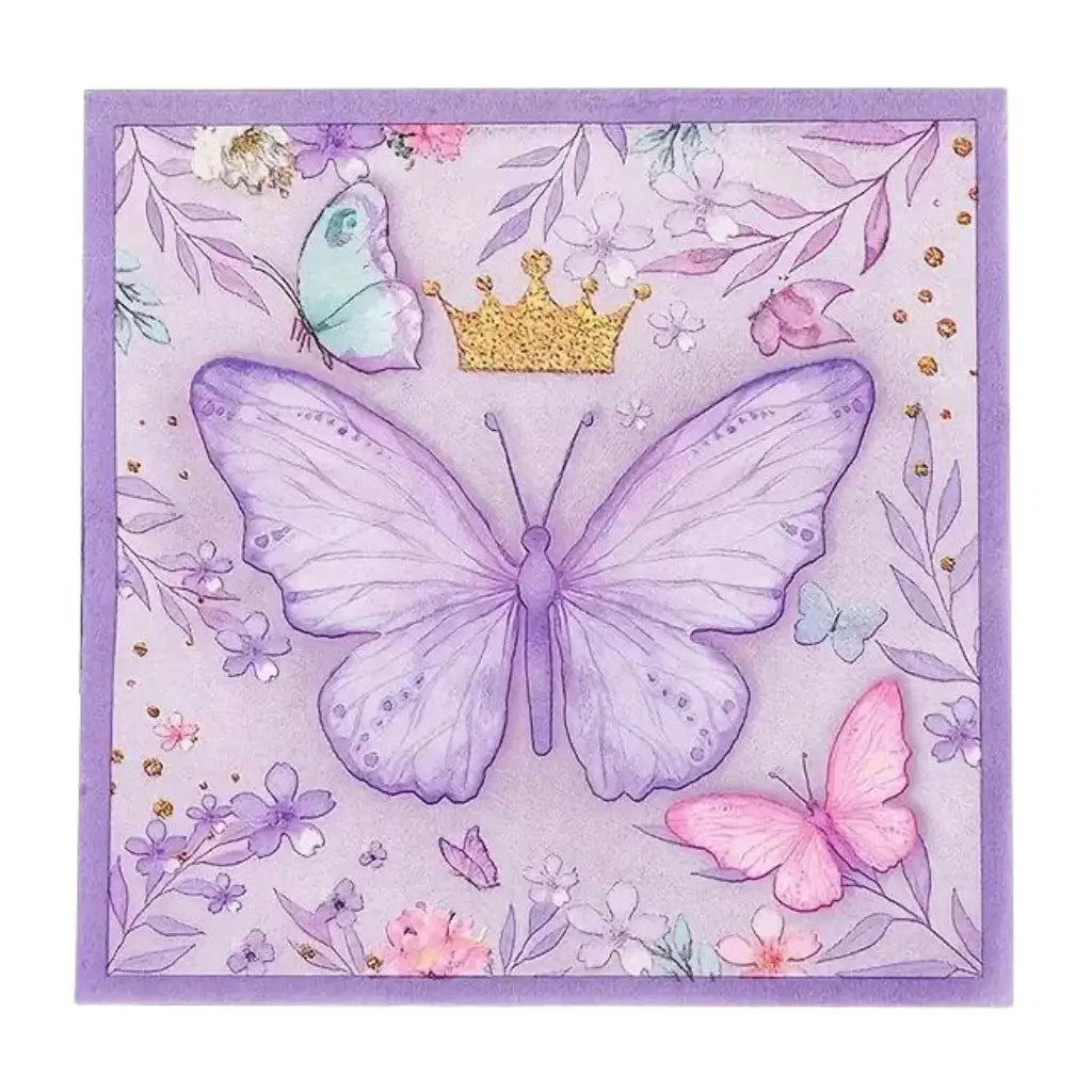 Purple Butterfly Lunch Napkins 20pk