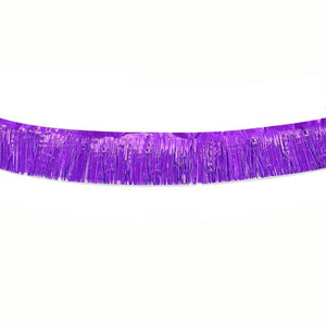 Metallic Purple Tinsel Fringe Foil Banner 3m