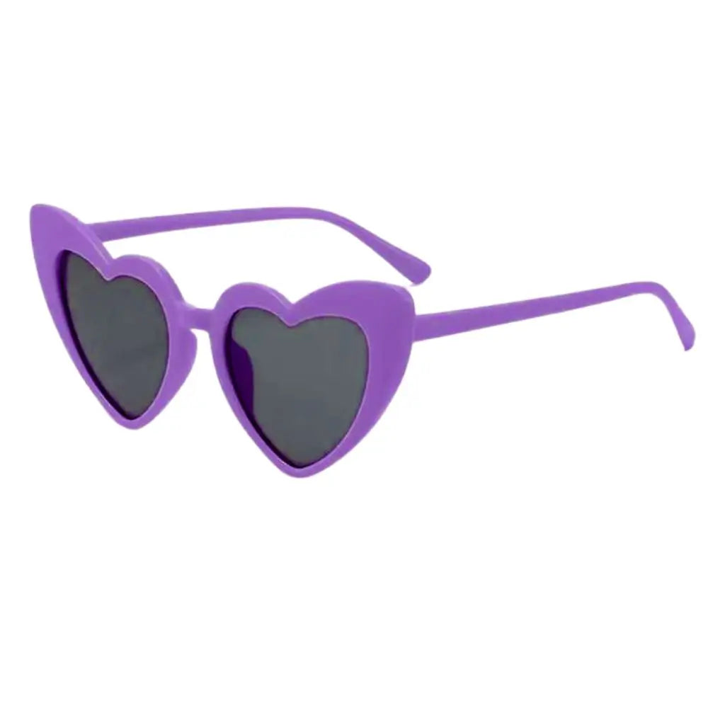Purple Heart Shaped Cat Eye Plastic Sunglasses
