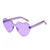 transparent Purple Love Heart Rimless Party Sunglasses
