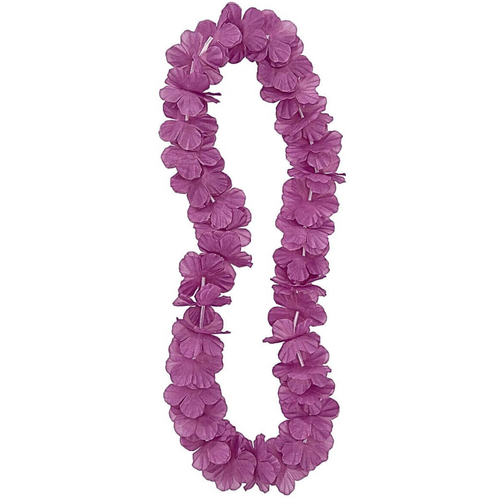 Purple Hawaiian flower lei necklace