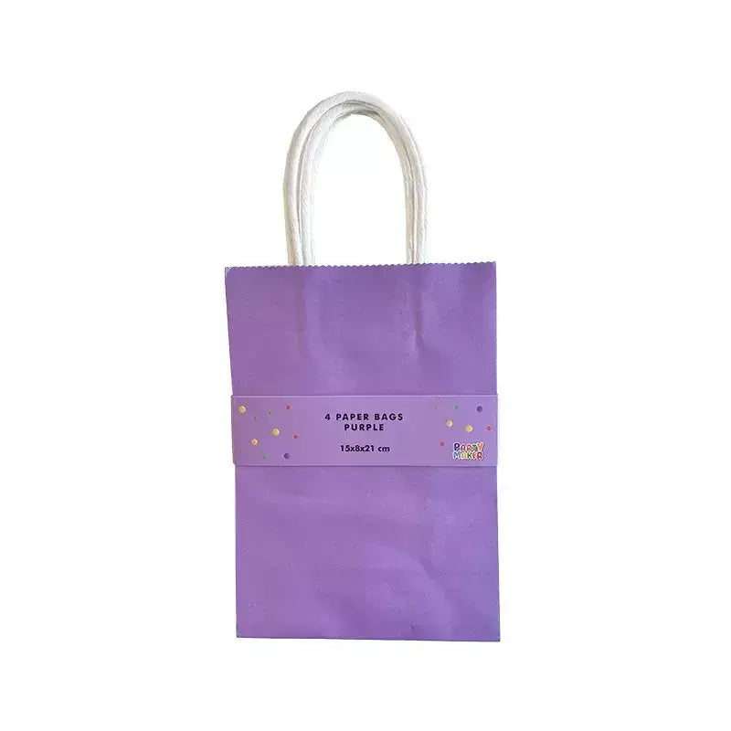 Purple Paper Gift Bags 4pk