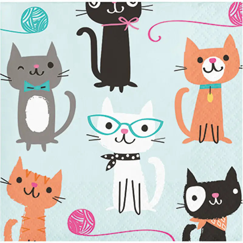 Purrfect Party Beverage Napkins 16pk