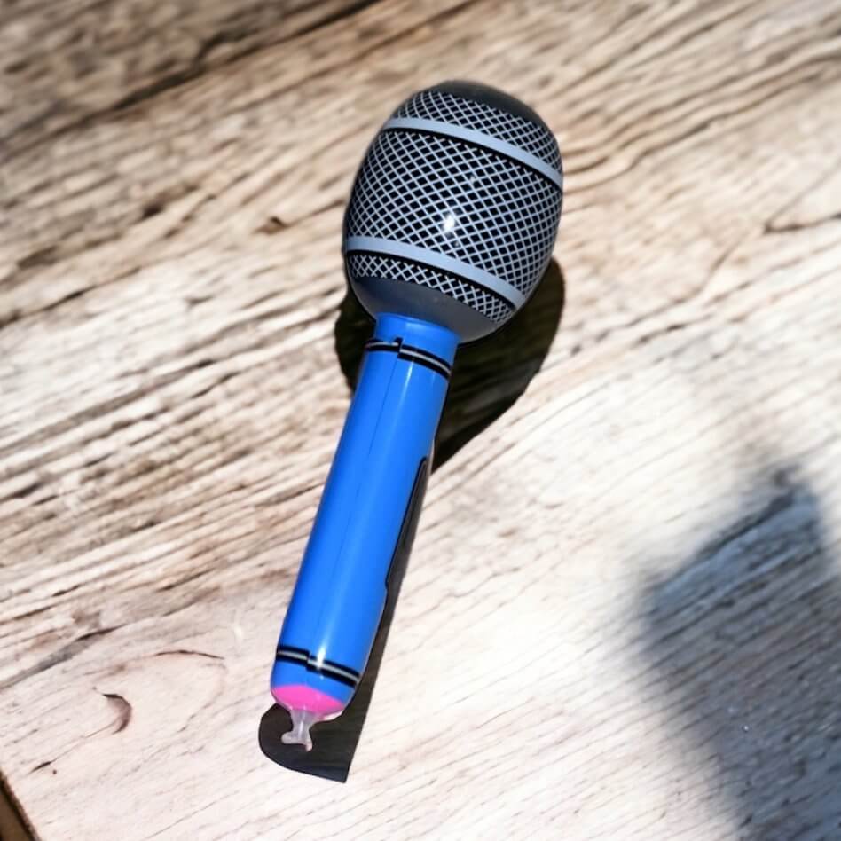 PVC Inflatable Microphone Musical Rock Instrument - Blue