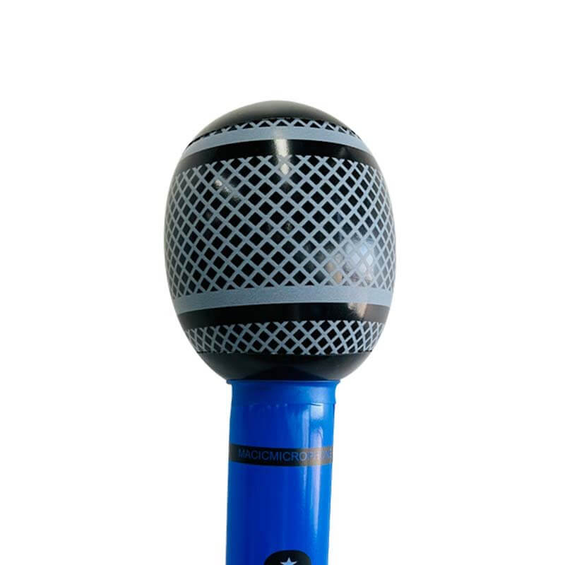 Pvc 100 Mic PVC Inflatable Blue Microphone Rock Musical Instrument