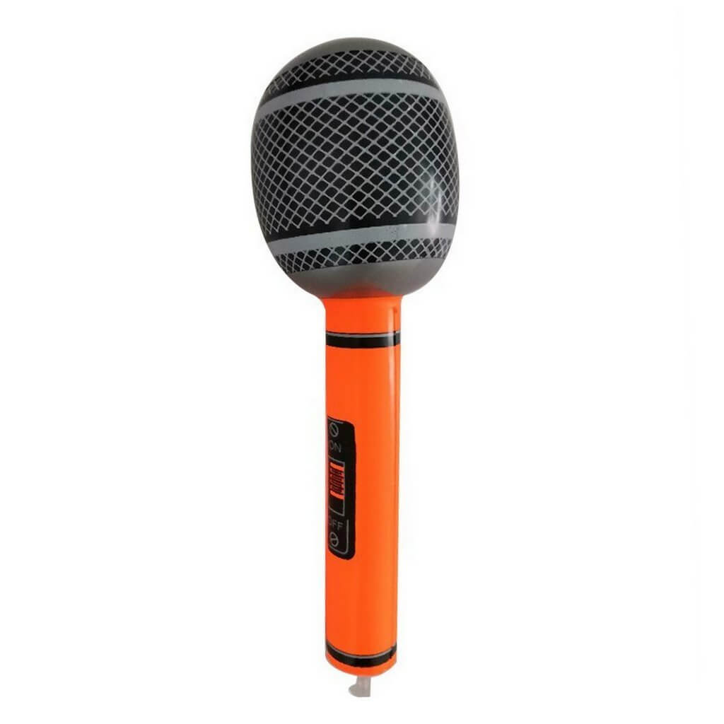 Pvc 100 Mic PVC Inflatable Orange Microphone Rock Musical Instrument
