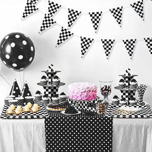 Checkered cake stand for car party