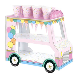 Rainbow Birthday Sweets Ice Cream Van Treat Stand table centrepiece