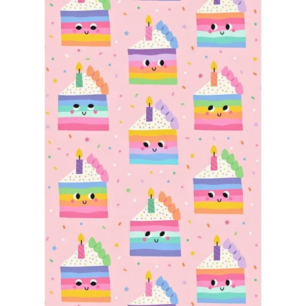 Rainbow cake wrapping paper cute design