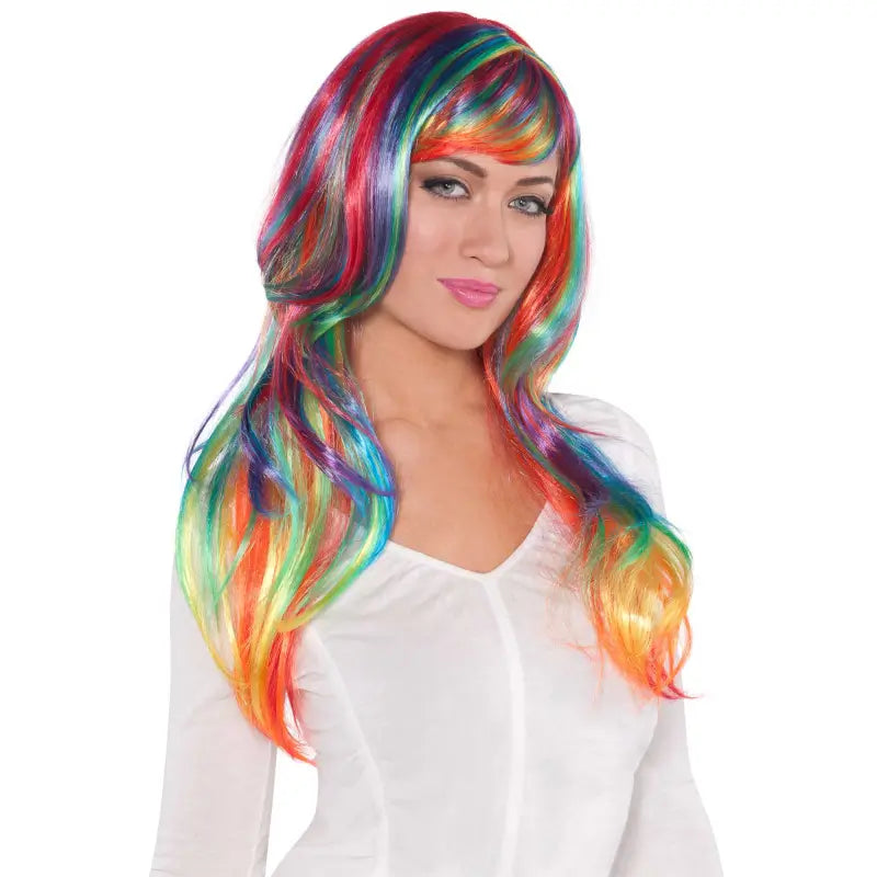 Rainbow Glam Wig Adult Multi