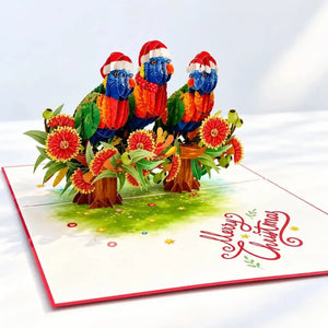 Australian rainbow lorikeet Christmas pop-up card