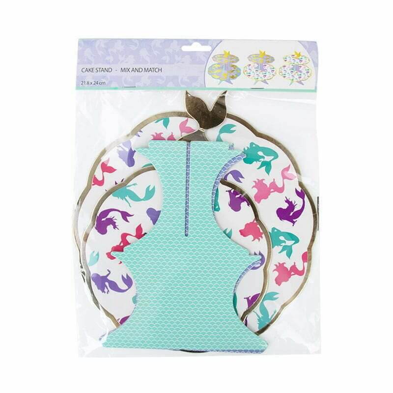 Rainbow Mermaid 2 Layer Paper Cake Stand