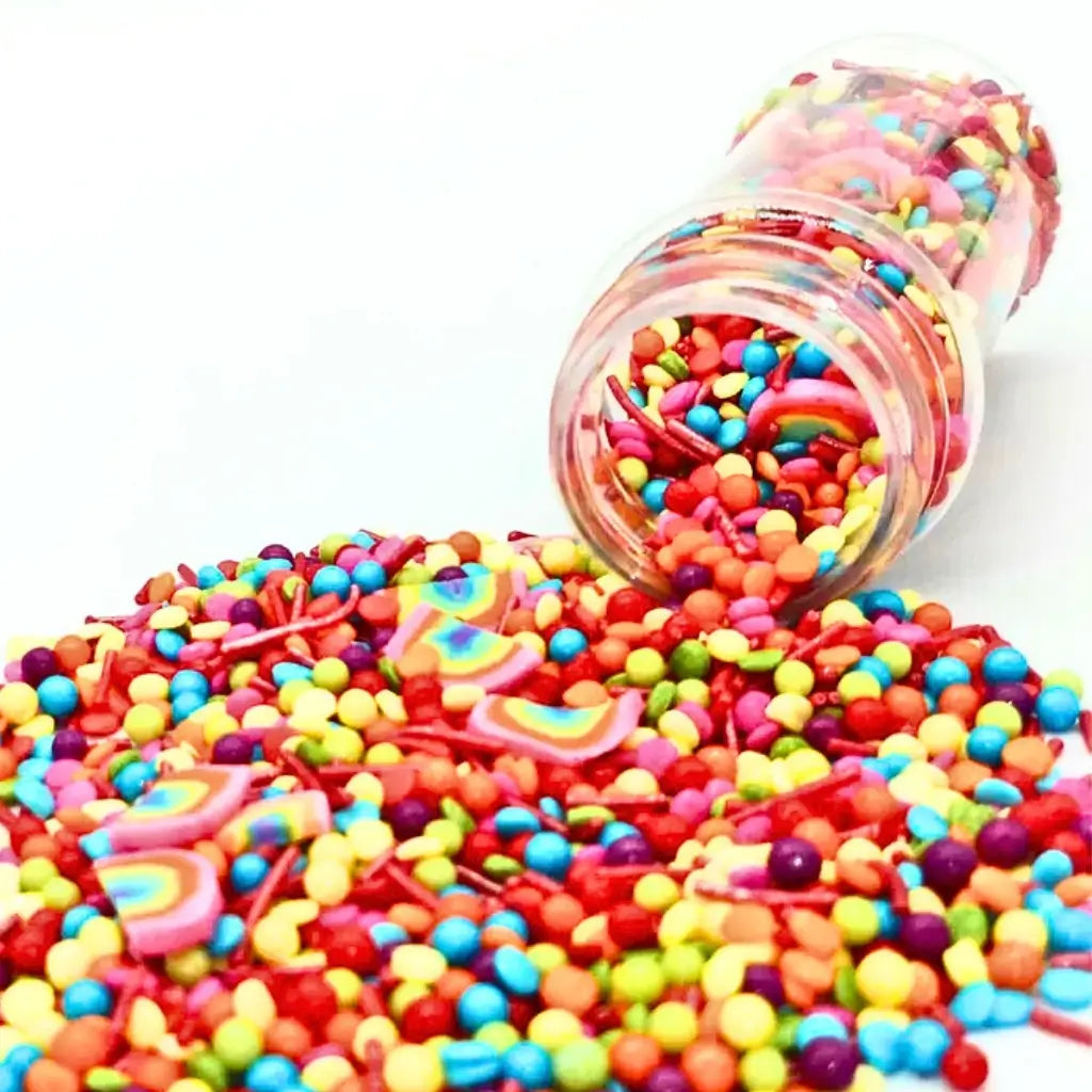 Fun rainbow sprinkles for cookies, brownies, and chocolate bark