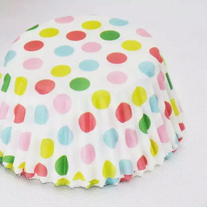 Rainbow Polka Dot Cupcake Cups 75pk