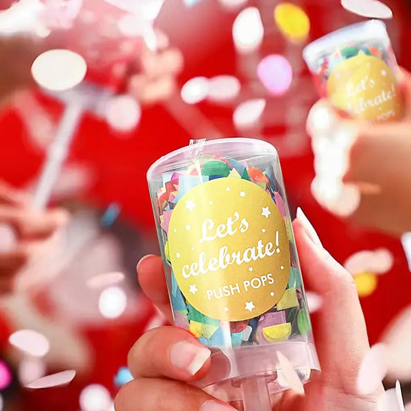 Rainbow Confetti Push Pops 6pk