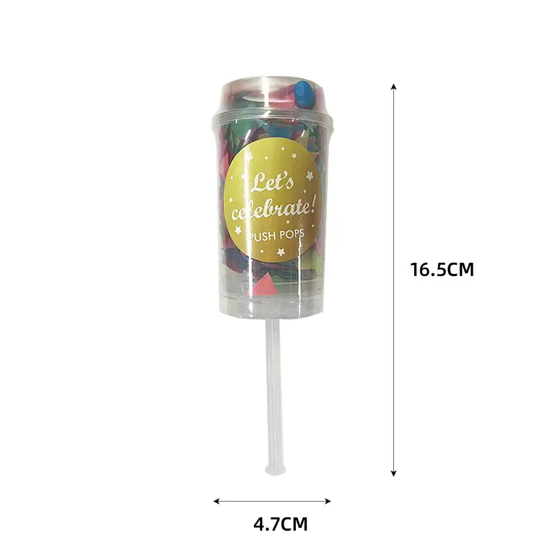 Rainbow Confetti Push Pops 6pk