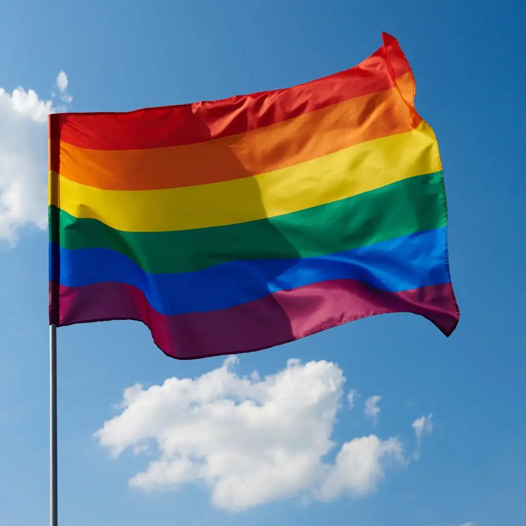 Rainbow Stripe Party Fabric Flag