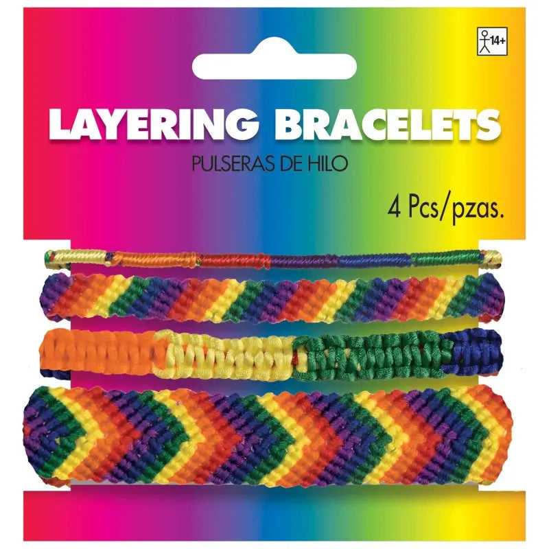 Adult Rainbow Bracelets 4pk