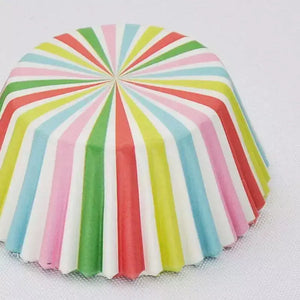 Rainbow Striped Cupcake Cups 75pk