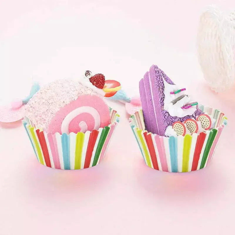 Rainbow Striped Cupcake Cups 75pk