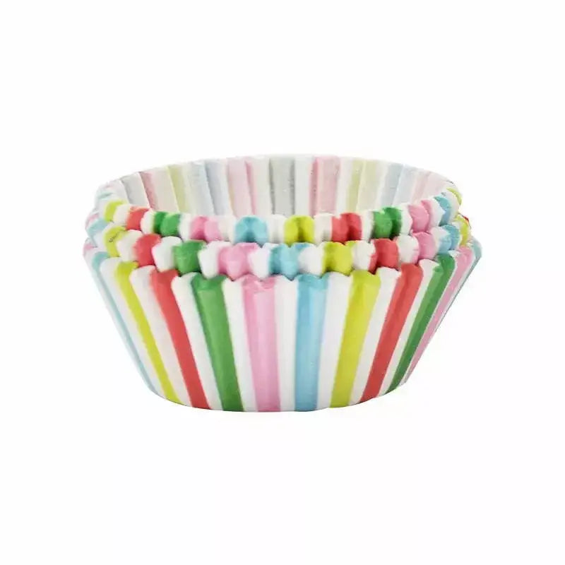 Rainbow Striped Cupcake Cups 75pk