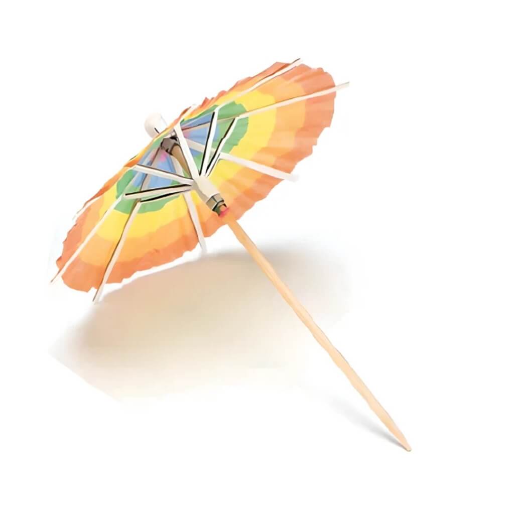 Rainbow Umbrella Picks 50pk cocktail beverage fruit picks toppers