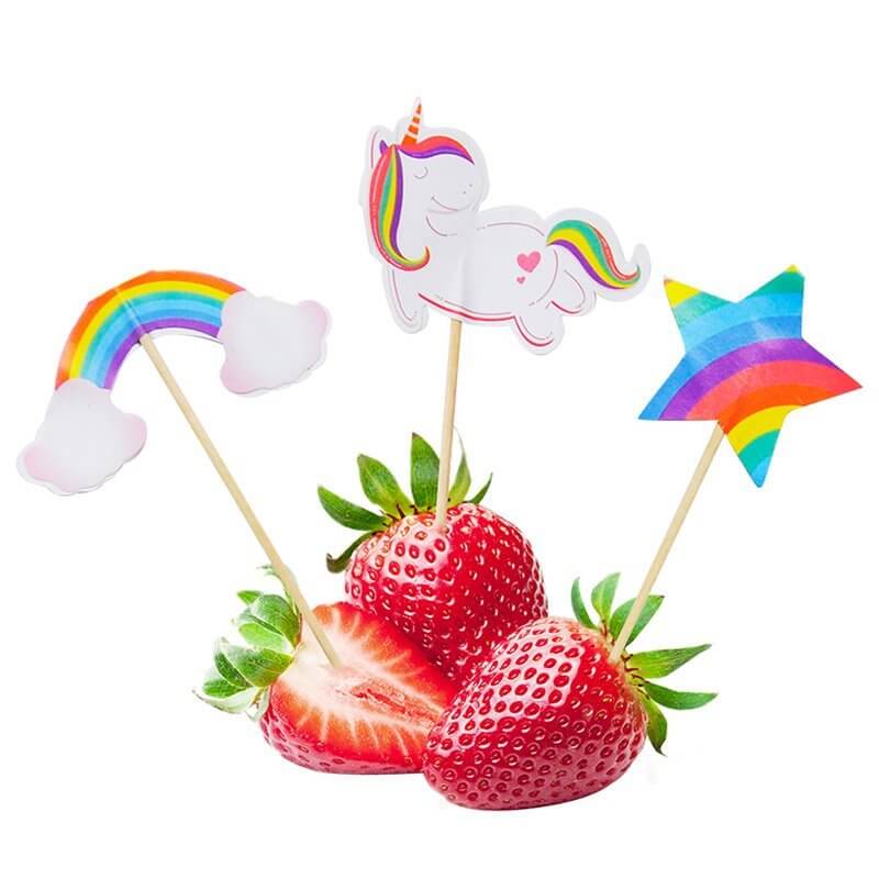 Rainbow Unicorn Cupcake Picks 24 Pack