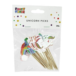 Rainbow Unicorn Cupcake Picks 24 Pack