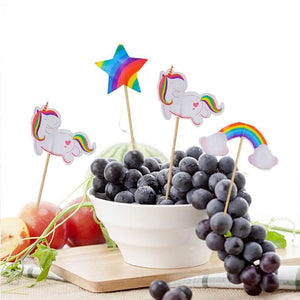 Rainbow Unicorn Cupcake Picks 24 Pack