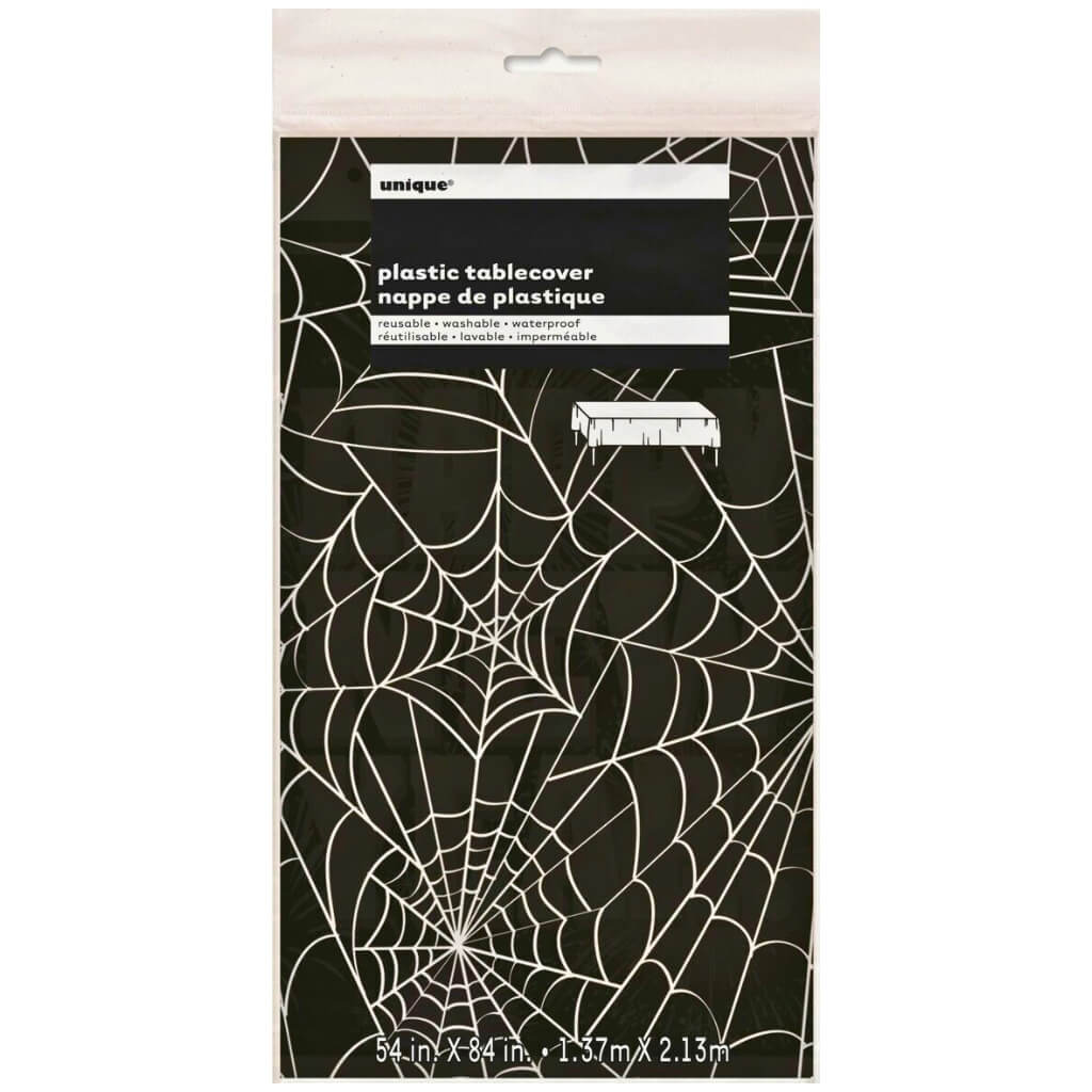 Black Spiderweb Plastic Tablecover halloween table decorations