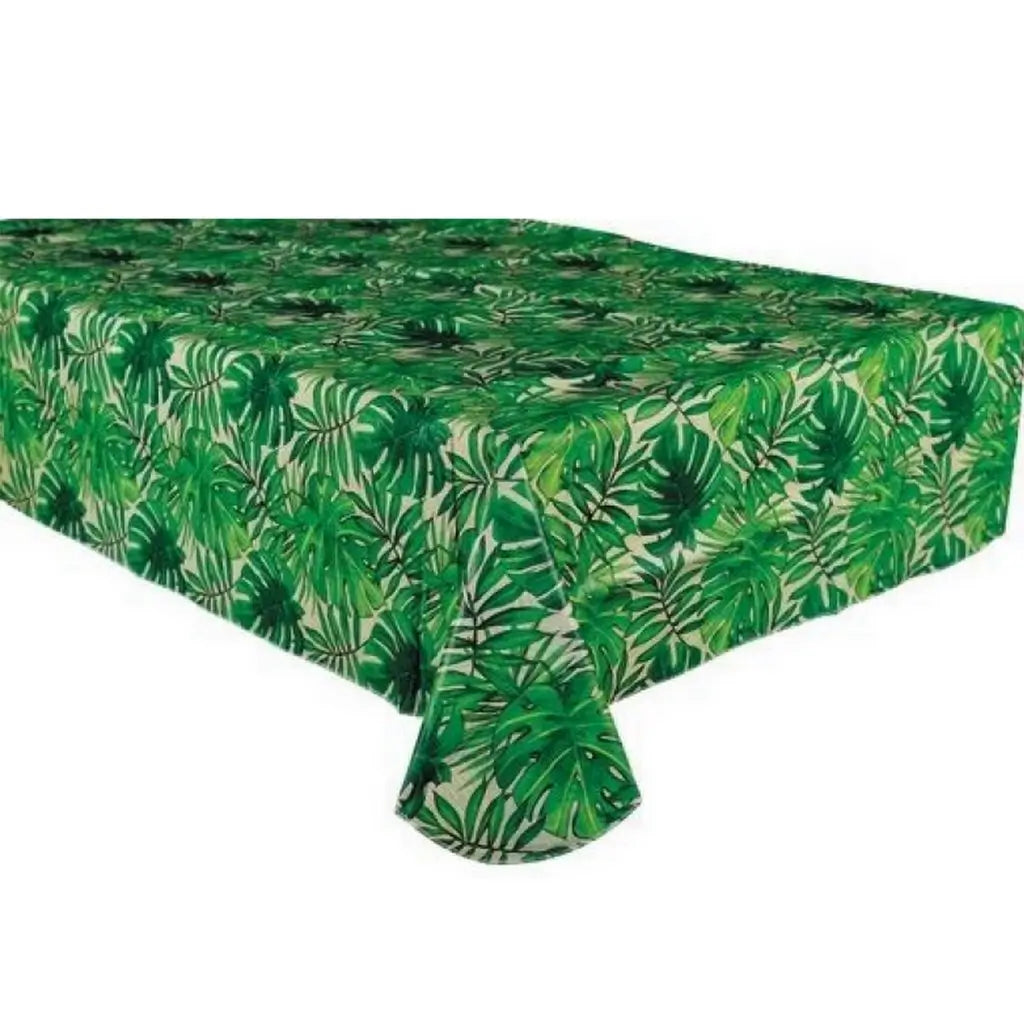 Island Palm Leaf Flannel Backed Tablecover