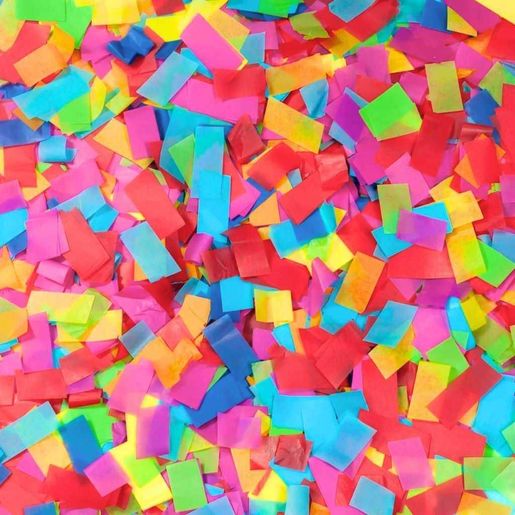 Rectangular Rainbow Paper Confetti 20g