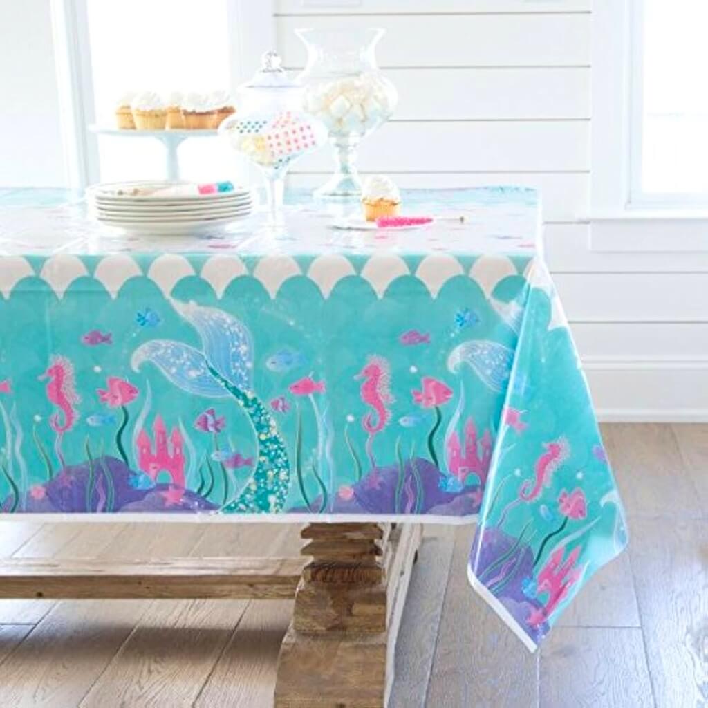 Sparkling Mermaid Party Plastic Tablecover