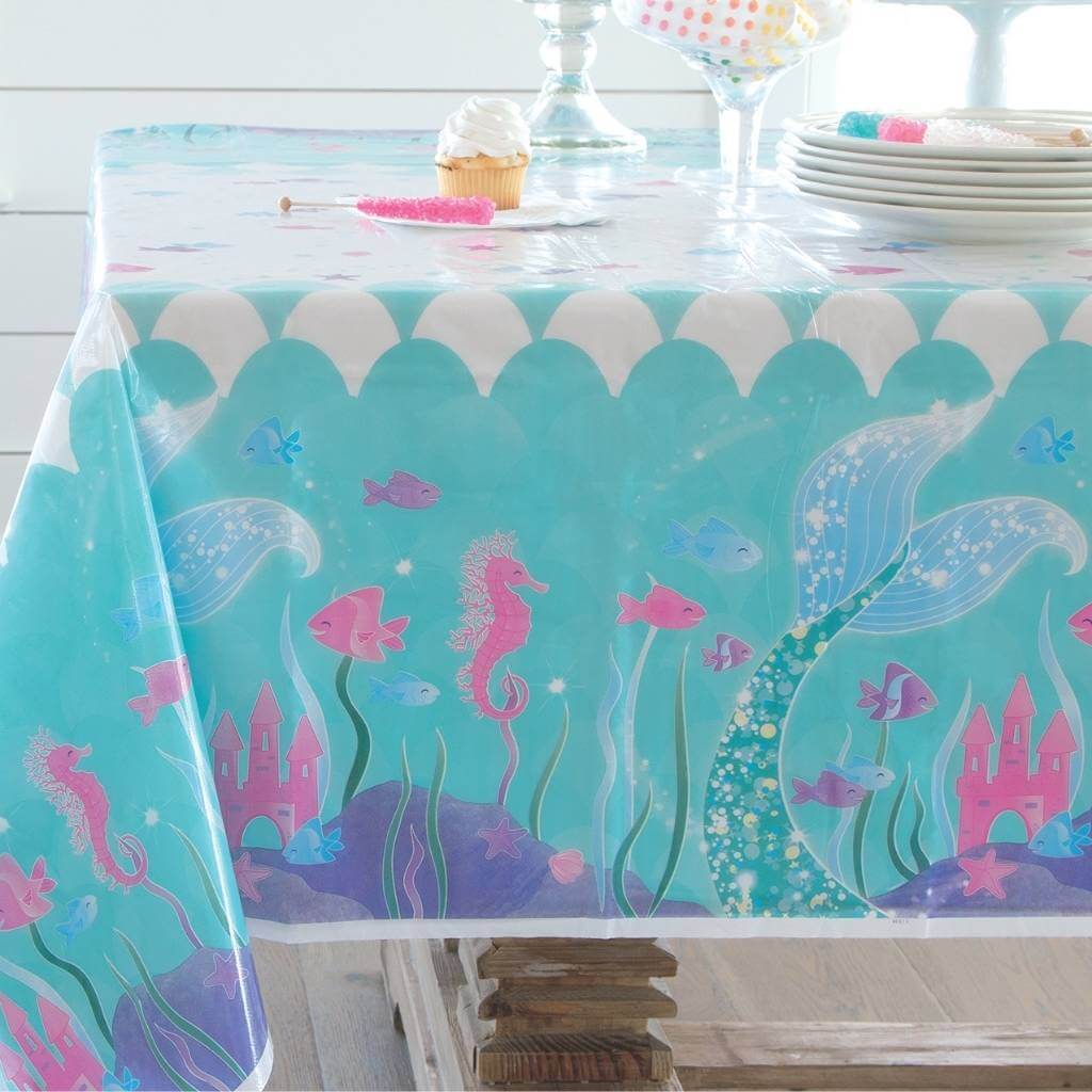 Sparkling Mermaid Party Plastic Tablecover