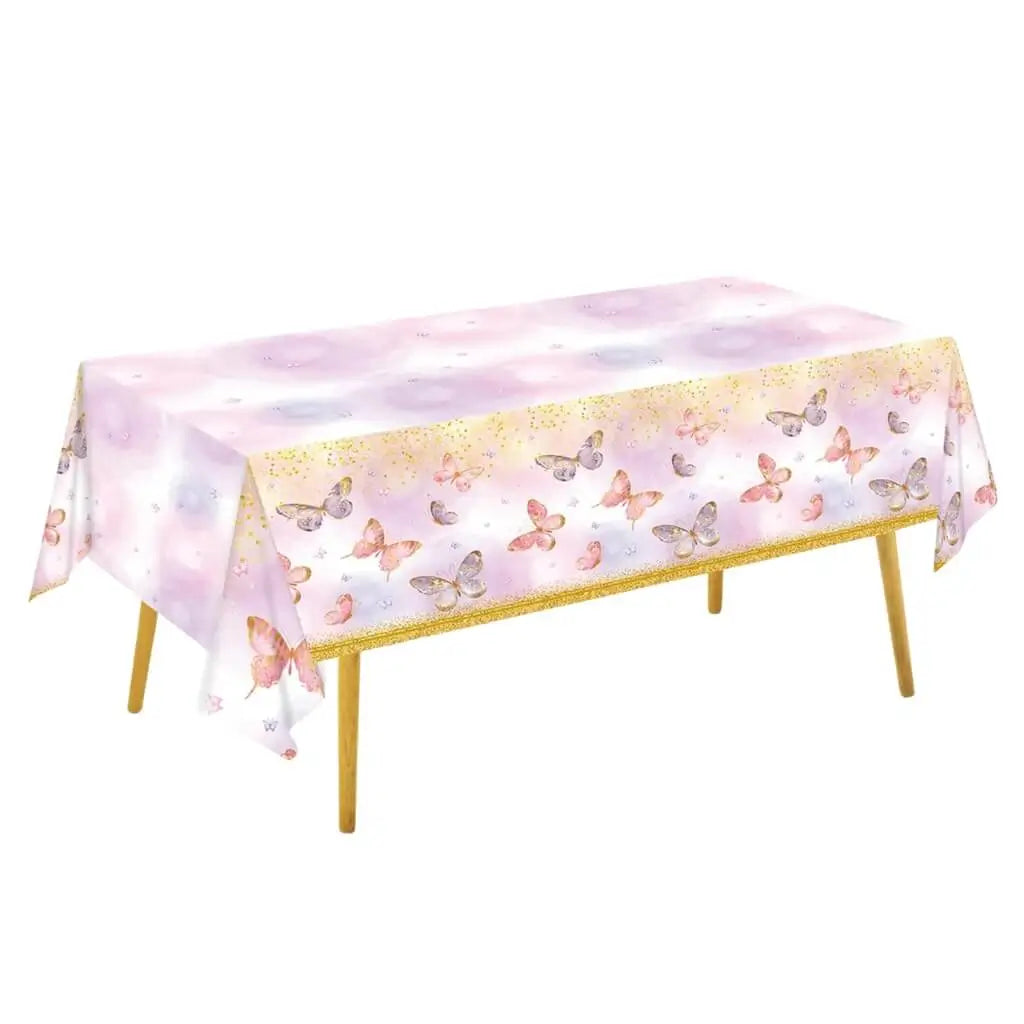 Watercolour Floral Butterfly Table Cover