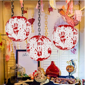 Bloody Handprint Halloween Lantern Hanging Decorations 3pk