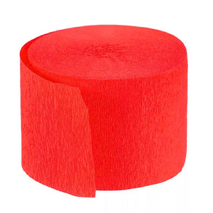 Red Crepe Paper Streamer Roll 25m