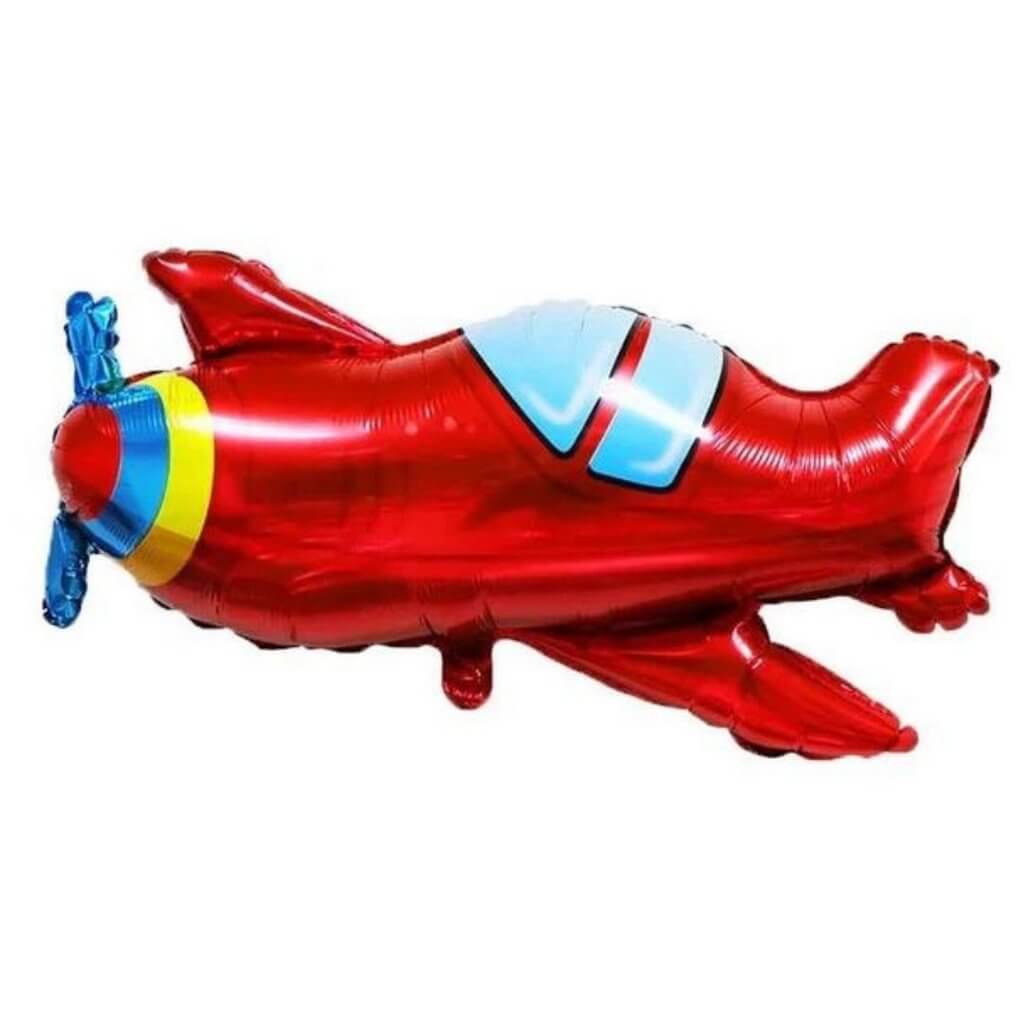 Red Vintage Plane Foil Balloon
