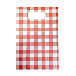 Red and white check treat gift bag