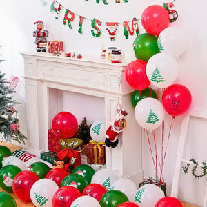 Festive 12 inch red and green balloons for holiday parties