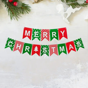 Red Green MERRY CHRISTMAS Paper Banner