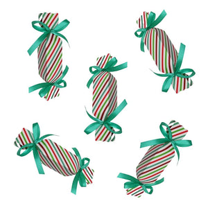 Red & Green Striped Christmas Bonbon Treat Boxes 5pk