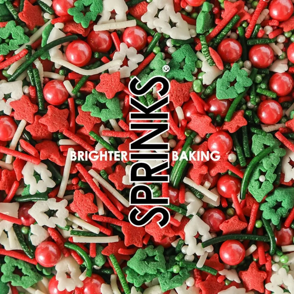 Sprinks Oh Christmas Tree edible sprinkle mix in a 65g jar