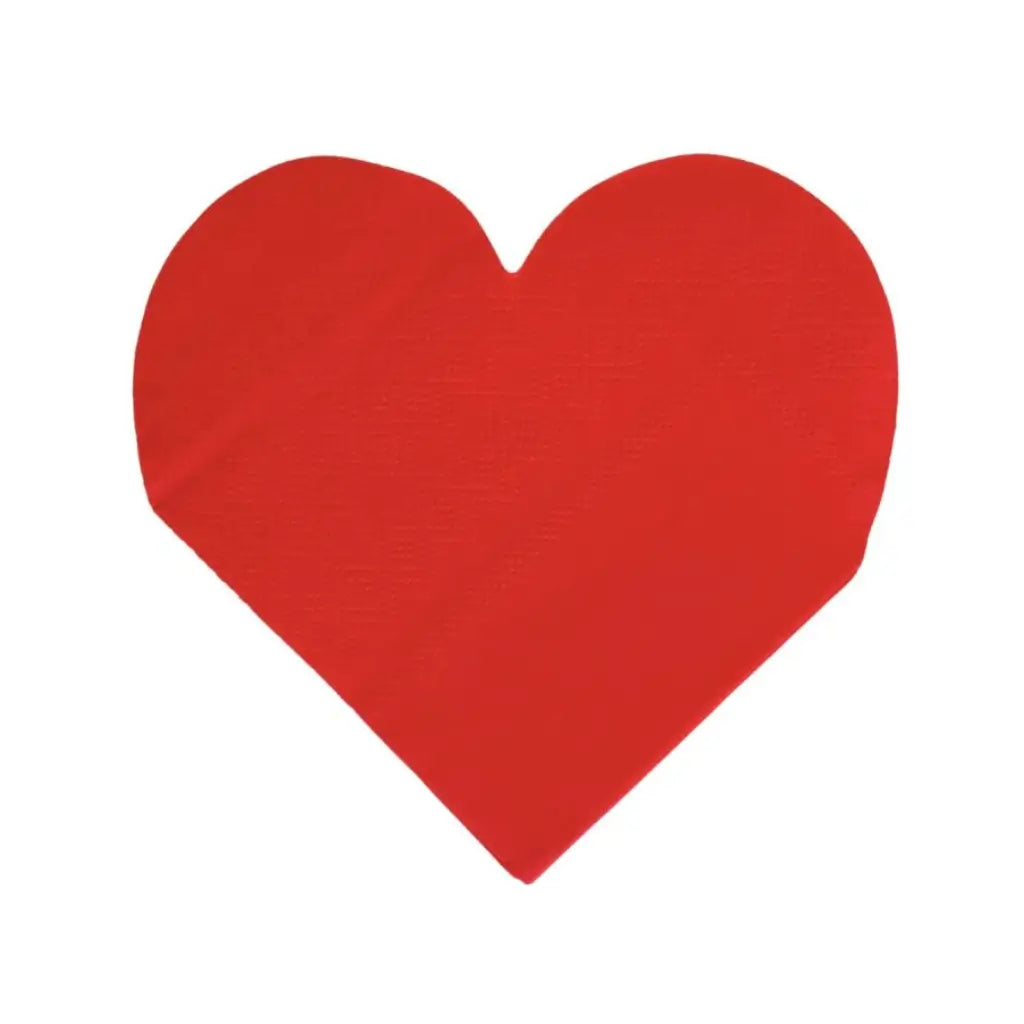 Heart shaped red disposable party napkins
