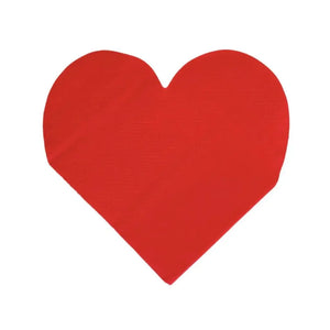 Heart shaped red disposable party napkins