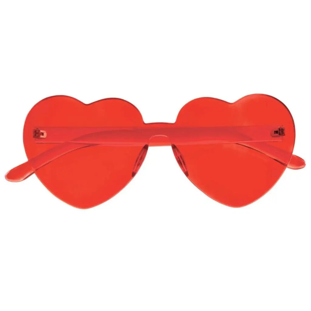 Red Love Heart Rimless Party Sunglasses