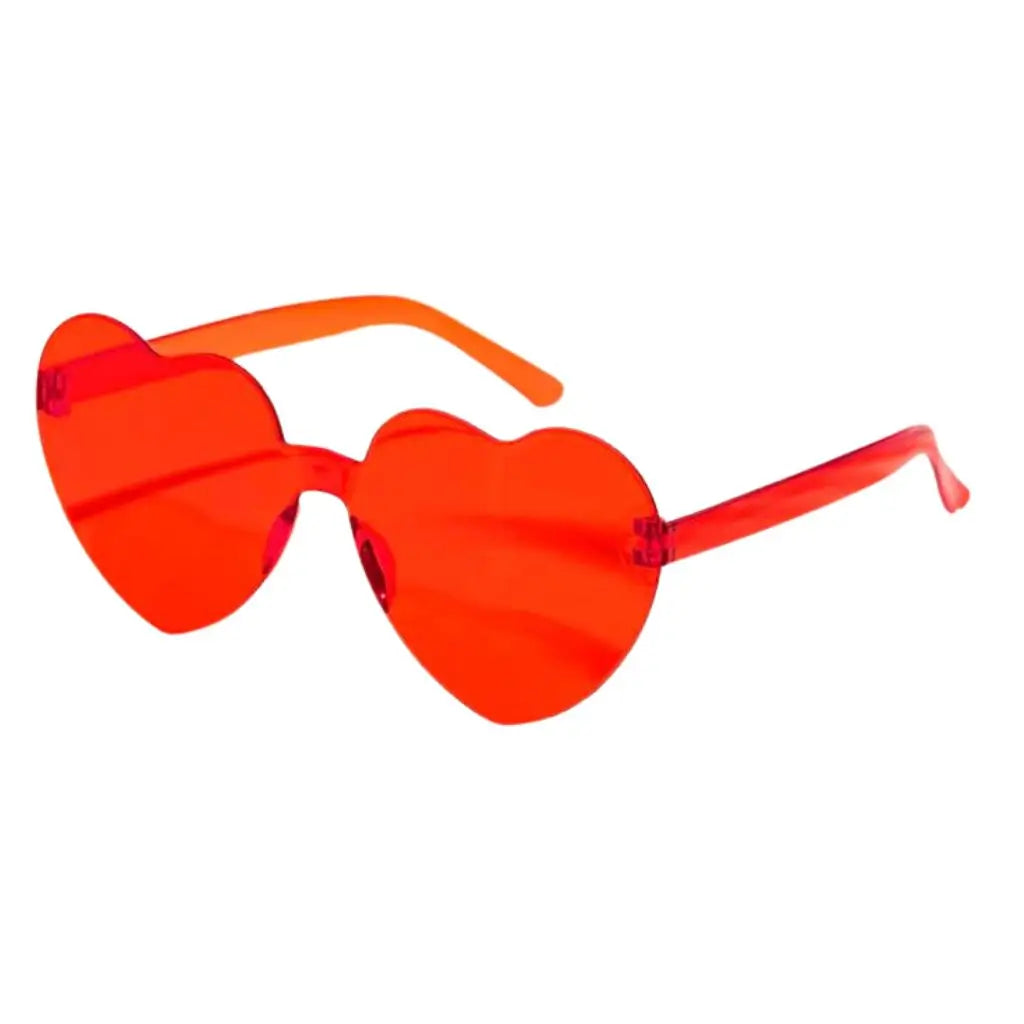 Red Love Heart Rimless Party Sunglasses