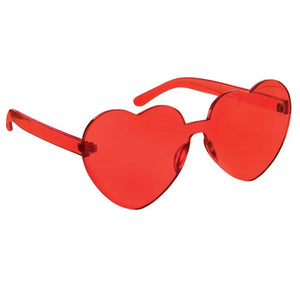 Red Love Heart Rimless Party Sunglasses