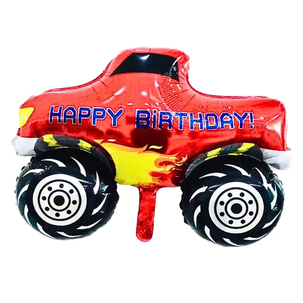 Red monster truck foil balloon happy birthday
