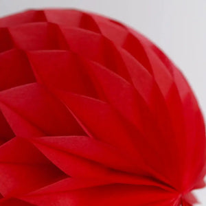 Decorative Red Paper Honeycomb Ball